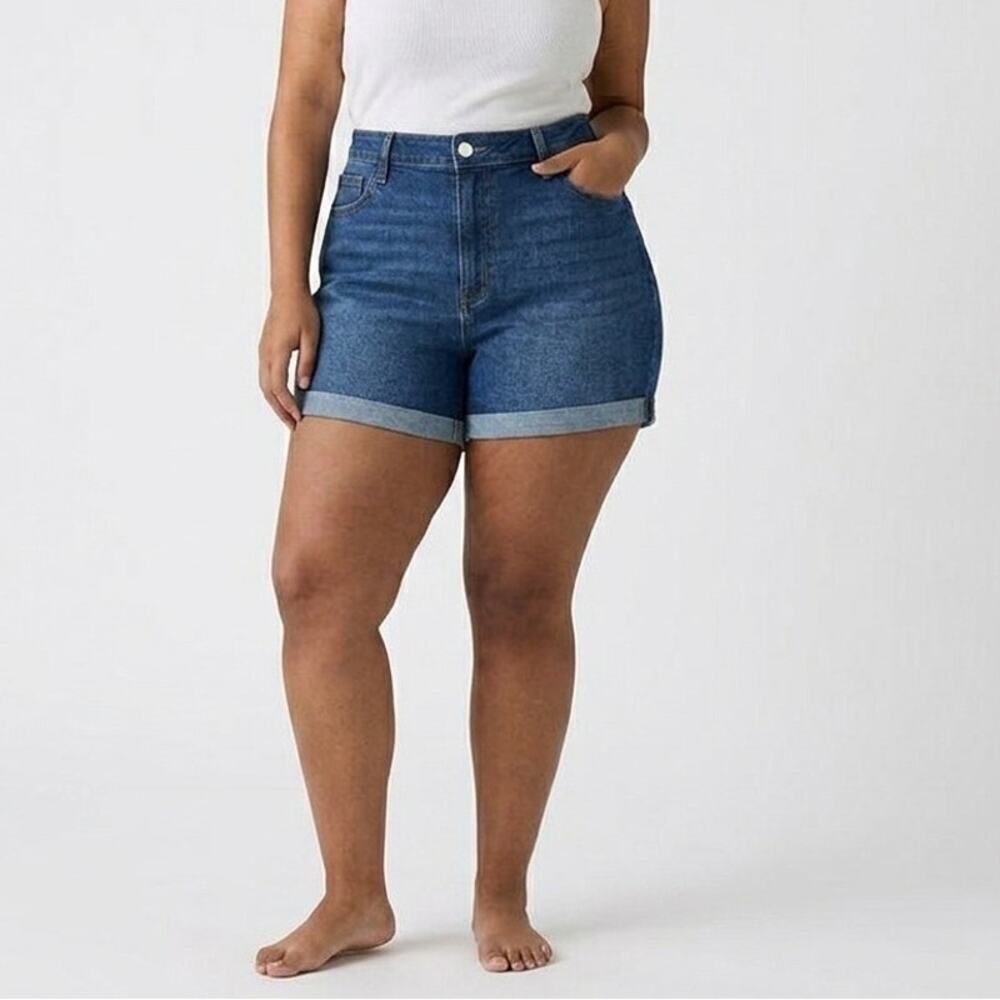 Old Navy High Rise WOW Denim Shorts Womens Plus Size 20 Beachy Y2K Festival